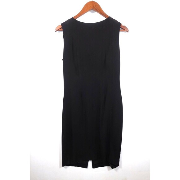 Vintage Adrienne Vittadini Black Open Back & Rhinestone Dress Class LBD Size 8 - Picture 5 of 10